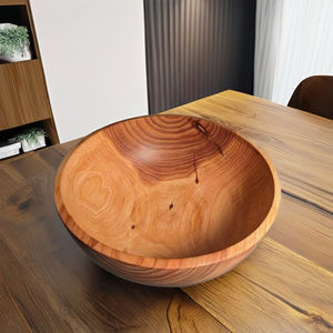 Ensemble de plateaux et bols à soupe en bois faits à la main, de haute qualité, écologiques, taille personnalisée, essentiels pour les fêtes HA - Product Image 2
