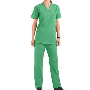 Uniforme Médico para Enfermeras, Cuello en V, Tejido de Punto con Bolsillos, Traje de Enfermería con Logotipo Bordado - Product Image 1
