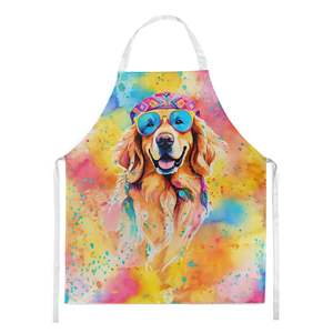 Golden Retriever Hippie Dawg Unisex delantal grande Multicolor para adultos para cocina hornear manualidades Servidor de jardinería - Product Image 1