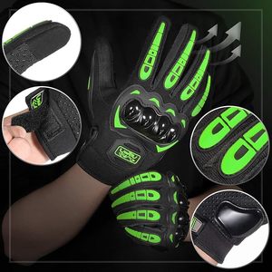 Gants de moto vert néon, protection complète des doigts et des articulations, en PU respirant, équipement de course - Product Image 3