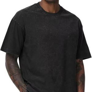 T-shirt surdimensionné pour homme, design personnalisé, manches courtes, vintage, lavé, 100% coton, coupe classique, écologique, style streetwear hip-hop - Product Image 1