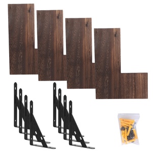 4-pack angolo di legno in metallo galleggiante scaffale a parete montaggio Display organizzatore di stoccaggio per camera da letto soggiorno eleganti scaffali da esposizione - Product Image 6