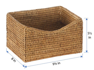 <b>Square</b> Handwoven Rattan Storage Natural Woven Drawer Organizer <b>Basket</b> Eco Friendly Home Storage Box Rustic Boho Decor OEM ODM - Product Image 4