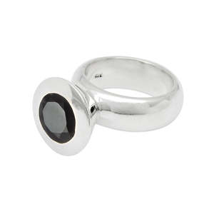 Brilliant Round Cut Natural Black Onyx Gemstone <b>Ring</b> <b>Crafted</b> From 925 Sterling Silver Fashion Bohemian Jewelry For Wedding - Product Image 1