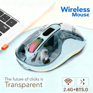 Chuột máy tính trong suốt PC di động Tuổi thọ pin dài Chống trượt Không dây để học tập tại nhà Văn phòng Công việc chuyên nghiệp Mượt mà - Product Image 3