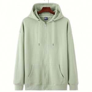 Sweat-shirts à capuche zippés en coton, vente en gros, haute qualité, personnalisables avec logo, épais, streetwear, coupe oversize - Product Image 4