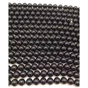 Perles de pierres précieuses de tourmaline noire naturelle de qualité supérieure de 8mm Technique polie pour la fabrication de bijoux de mode Quartz Rose similaire - Product Image 3