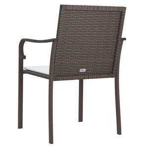 Ensemble de 2 chaises de jardin en rotin PE brun durables, design standard - Product Image 6