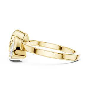 Trillion Cut <b>Cushion</b> Diamond Engagement <b>Ring</b> 18K Yellow Gold Bezel Setting 14K White Gold Fine Jewelry Women Two Stone <b>Ring</b> - Product Image 4