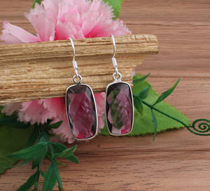 Boucles d'oreilles pendantes en améthyste naturelle, argent sterling 925, pierre précieuse violette, pierre de naissance de février authentique pour femme, luxe, sertissage clos - Product Image 5