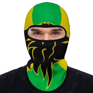 Cagoule unisexe respirante et imperméable en polyester avec motif flamme verte et jaune, taille adulte 54-56 cm, pour activités sportives et extérieures - Product Image 1