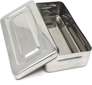 Plateau en acier inoxydable pour instruments médicaux, pour le rangement d'équipements chirurgicaux, plateau de stérilisation réutilisable pour hôpitaux et cliniques - Product Image 2