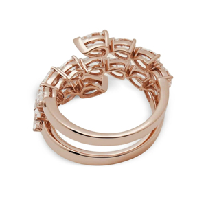 Anillo de Eternidad con Diamantes en Forma de Pera en Oro Rosa, Anillo de Compromiso Clásico para Mujer - Product Image 2