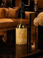 Brûleur d'encens en résine avec couvercle en laiton, diffuseur d'aromathérapie pour la décoration de la maison, brûleur de bâtonnets d'encens en résine de qualité supérieure avec pochette de voyage