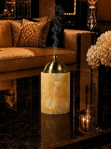Resin Incense Burner <b>with</b> Brass Lid Aromatherapy <b>Diffuser</b> for Home Decor Premium resin Incense <b>Stick</b> Burner <b>with</b> Travel Pouch - Product Image 1