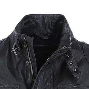 Veste en cuir véritable noire sur mesure pour homme, style militaire, multi-poches, veste de motard, manteau en cuir véritable, tenue décontractée, grandes tailles - Product Image 6