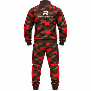 Conjunto Deportivo Unisex de Camuflaje de Color Sólido para Hombre, con Cierre de Cremallera de Manga Larga, de Secado Rápido, Estilo Deportivo, para Otoño, en Oferta - Product Image 2
