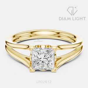 Bague de fiançailles en or blanc 14 carats avec diamant de laboratoire de 1,00 carat, coupe princesse, 4 griffes, bague de mariage, bijoux fins, certifiée IGI - Product Image 5