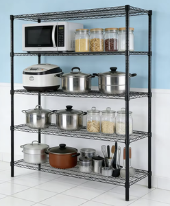 OEM/ODM Vietnam 4 Layer Chromated Carbon Steel Heavy Duty <b>Wire</b> Mesh Display <b>Rack</b> Anti Rust Storage Shelf Organizer - Product Image 2
