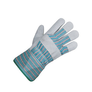 Gants de travail de sécurité en cuir de vachette pleine fleur de qualité supérieure, doublure confortable en coton polaire, paume renforcée ignifuge, qualité premium - Product Image 4