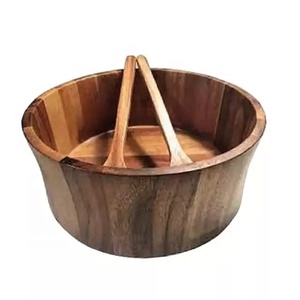 Bols à salade de fruits en bois d'acacia, bols à mélanger en mélamine, bol à salade en bois rond, bol à fruits décoratif, vente en gros, petit créatif - Product Image 2