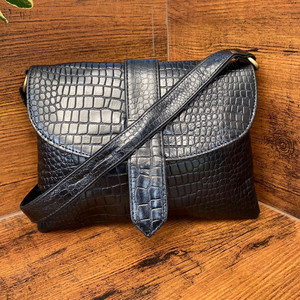 Bolso cruzado de cuero genuino para mujer de alta calidad, patrón de cocodrilo de lujo, logotipo OEM personalizado, forro de nailon, nuevo ODM personalizado - Product Image 3