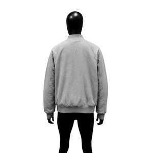 PREMIUM GRAY BOMBER <b>JACKET</b> <b>FOR</b> <b>MEN</b> <b>SMART</b> CASUAL FASHION ESSENTIAL SIMPLE GRAY STREETWEAR Cotton Solid Color Button Front Casual - Product Image 2