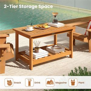 Tavolo Multiuso Robusto con Ripiano Inferiore per Uso Interno/Esterno, Ideale come Tavolino da Caffè - Product Image 6