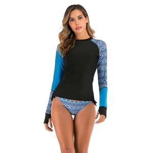 Haut de bain à manches longues pour femme, anti-UV, à séchage rapide, pour la natation et le surf - Product Image 1