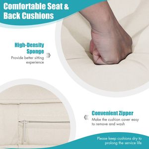 Dondolo a dondolo da esterno in vimini PE per 2 persone, capacità 800 libbre, con cuscino per il relax all'aperto - Product Image 6