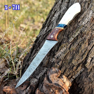 Cuchillo de Filetear Pescado Profesional de Acero Damasco con Patrón en Espiral, Hecho a Mano, Grado Industrial DIY, Extra Afilado, Soporte OEM/ODM, Venta al por Mayor - Product Image 5