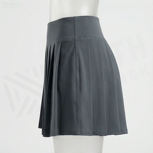 Jupe plissée mini pour femme, couleur unie, taille haute, respirante, en satin, style sportif japonais, pour l'été - Product Image 3