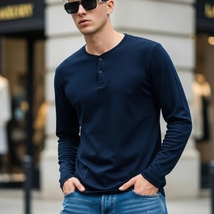 Camiseta de Lana Merino con Cuello Redondo, Informal, Personalizada, de Otoño y Primavera, de la Fábrica Solarwool, para Hombre - Product Image 3
