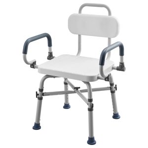 500 Lbs Heavy Duty Swivel <b>Shower</b> <b>Chair</b> with Arms Back Lightweight Height Adjustable Bench Seat for <b>Shower</b> Stall Bathtub - Product Image 1