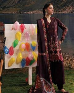 Conjunto Salwar Kameez Étnico Formal para Mujer, Tela Khaddar, Dupatta Bordada, Corte Regular, Sin Arrugas, para Fiesta Diwali, Marca Maria B - Product Image 5