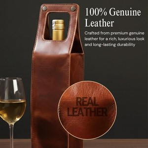 กระเป๋าใส่ไวน์หนังแท้รุ่นใหม่สุดหรู สำหรับใส่ขวดไวน์เดี่ยว รุ่น LEB-0080 - Product Image 3