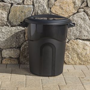 Paquete de 5 Contenedores de Basura de Plástico Resistente de 20 Galones con Tapa, Color Negro - Product Image 5