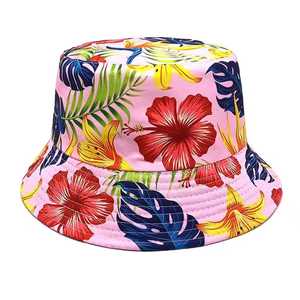 Chapeau seau unisexe à fleurs en toile de polyester, printemps-été, plage, décontracté, adulte, 56-58 cm - Product Image 5