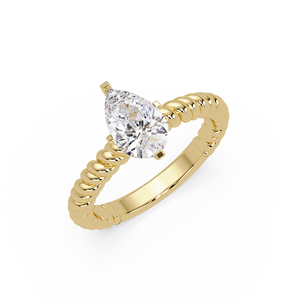 Anillo de Diamante Cultivado en Laboratorio con Corte Pera, Oro Sólido de 14K/18K, Banda Trenzada, Solitario, 1.00 CT, DEF VVS, Certificado IGI, Anillo de Compromiso ODM - Product Image 3
