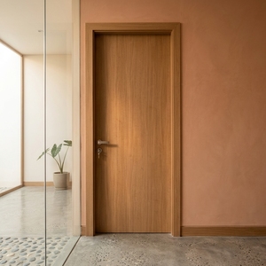 Puerta Interior de Madera con Acabado HPL con Vetas de Madera, Diseño Moderno y Minimalista para Dormitorio - Product Image 3