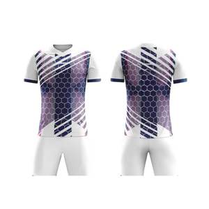เสื้อฟุตบอลทีมชาย ระบายอากาศได้ดี ผลิตจากโพลีเอสเตอร์ 100% คุณภาพสูง สกรีนโลโก้ตามสั่ง ชุดฟุตบอลแบบ sublimated - Product Image 5