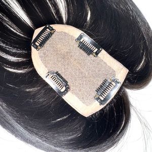 Cabello Humano 100% Real Vietnamita, Base de Seda, Topper con Flequillo de Encaje, Cabello Humano Liso 2025 - Product Image 4