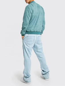 Lightweight Polyester Zip-Up Stand Windproof Waterproof <b>Baseball</b> <b>Bomber</b> <b>Jacket</b> for Men Women Custom Wool Pockets High Street - Product Image 5