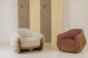 Sofá individual curvo moderno nórdico, Sillón tapizado con marco de madera para vivir en <span class=keywords><strong>Roma</strong></span> - Product Image 4