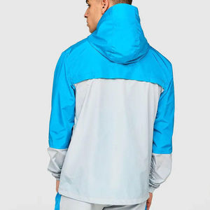 High Quality Custom Men's Windbreaker Short <b>Set</b> Relaxed Fit 100% Nylon Color Block Breathable Short <b>Set</b> for Men OEM Service - Product Image 5