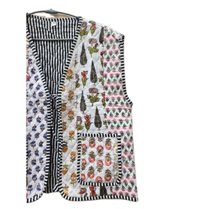 Indien fait à la main été léger coton matelassé sans manches veste bohème Vintage Style respirant lin confortable Rivet - Product Image 3