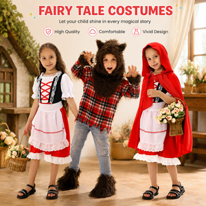 Costume de Cendrillon <span class=keywords><strong>et</strong></span> du <span class=keywords><strong>loup</strong></span> pour enfants Baige, tenue de cosplay de conte de fées, costume de scène pour Halloween - Product Image 1