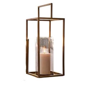 Farol de Madera y Metal Hecho a Mano, Decoración para el Hogar, con Acabado de Madera Natural, para Exteriores e Interiores - Product Image 6