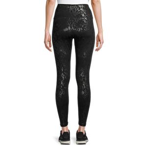 Leggings de yoga à haute élasticité personnalisés pour femmes avec fermeture à cordon pantalon d'entraînement à motif solide - Product Image 3
