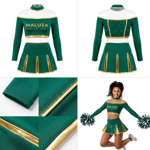Uniforme de Animadoras Personalizado para Competencia All Star, Brillante con Pedrería, Sublimado en la Parte Delantera, Spandex/Poliéster, Atlético para Mujer - Product Image 5